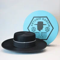 Sombrero Ala Ancha Superior Azul Marino