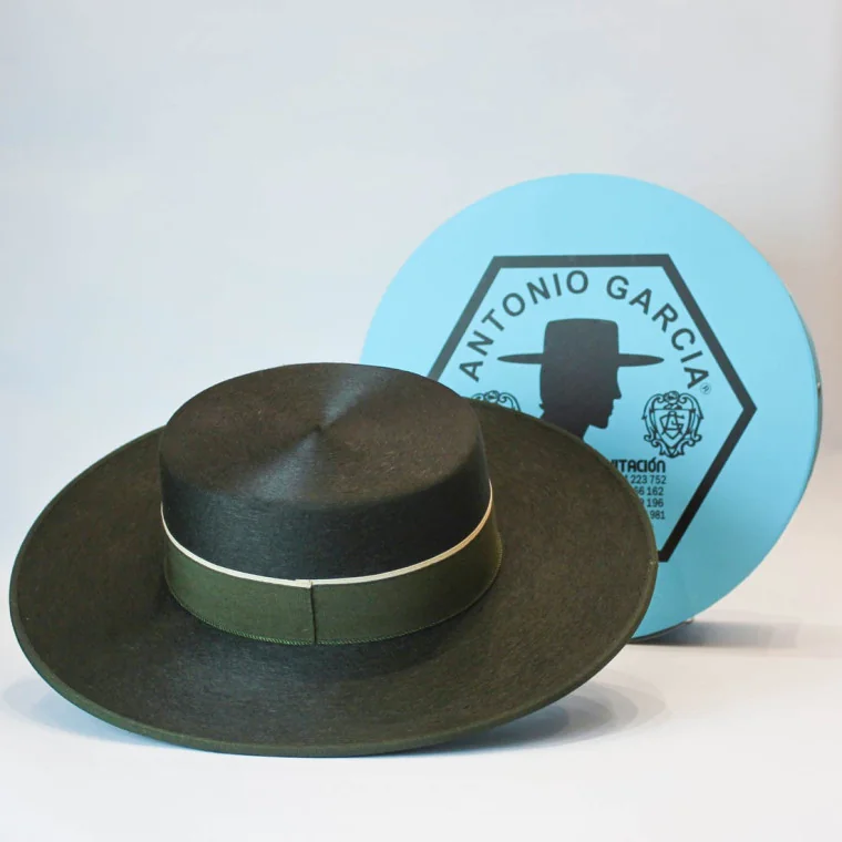 Sombrero Ala Ancha Superior Verde (Pelo)