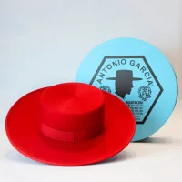 Sombrero Ala Ancha 1ª Lana Rojo