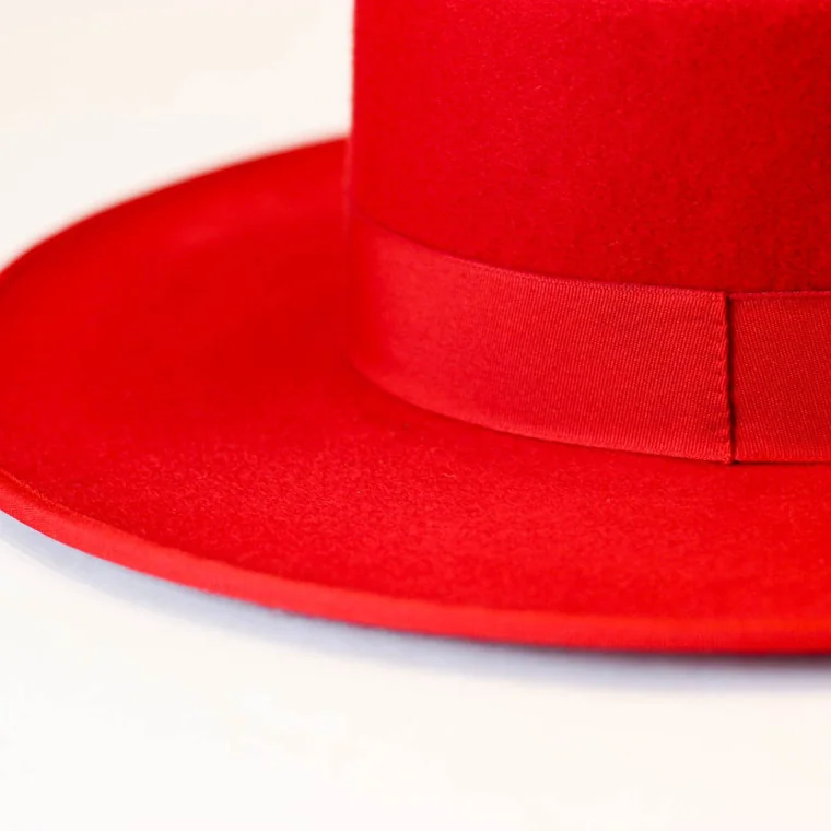 Sombrero Ala Ancha 1ª Lana Rojo