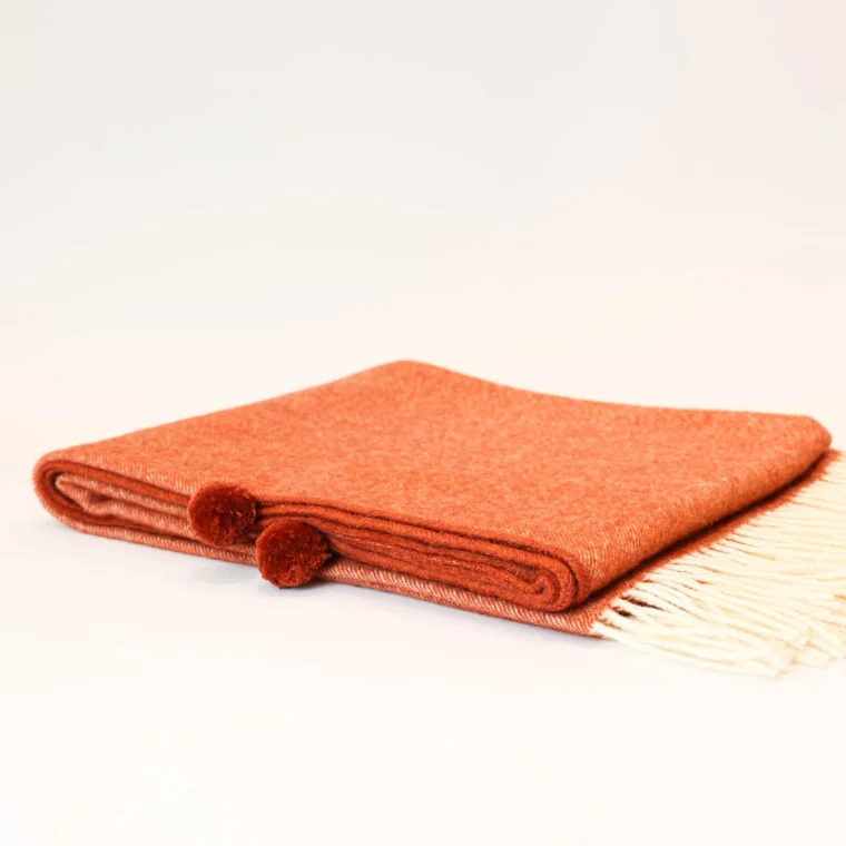Poncho 100% Pura Lana Virgen de Grazalema Orange