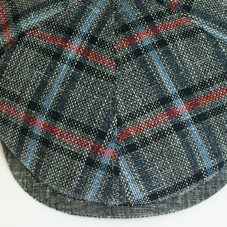 Gorra Inglese Botón Cuadros