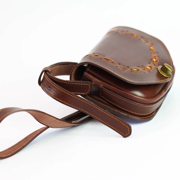 Bolso Riñonera Marrón Picado Bandera de España
