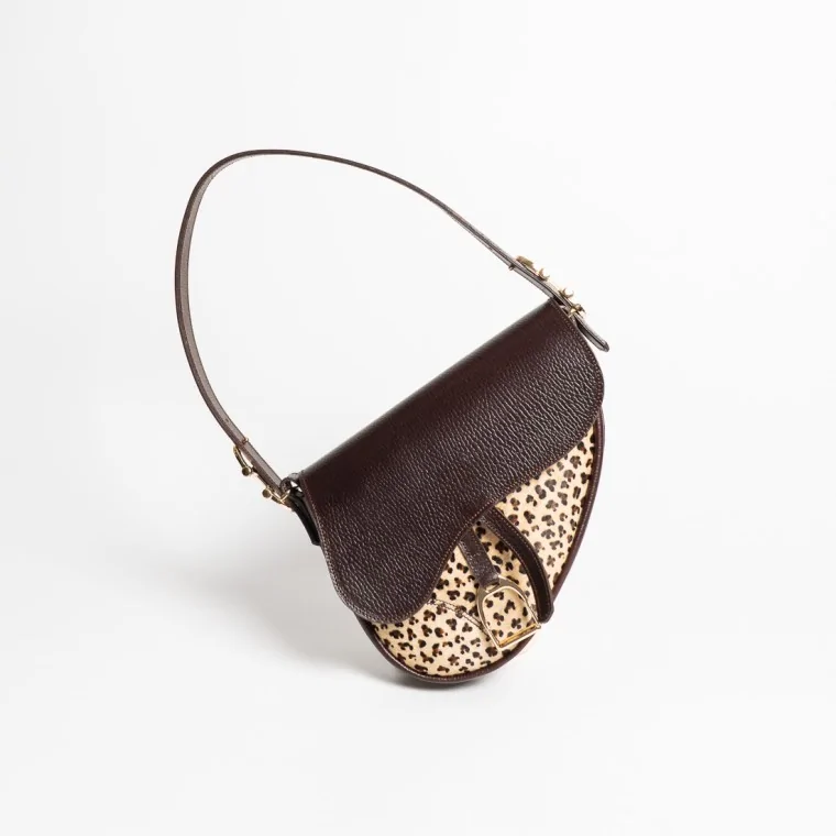 Bolso Bocado Montura Marrón Animal Print